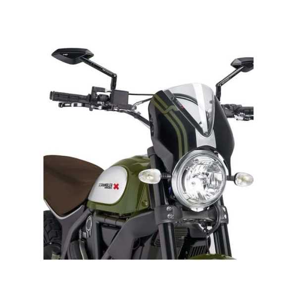 Puig Retrovision Black Semi Fairing And Screen Clear